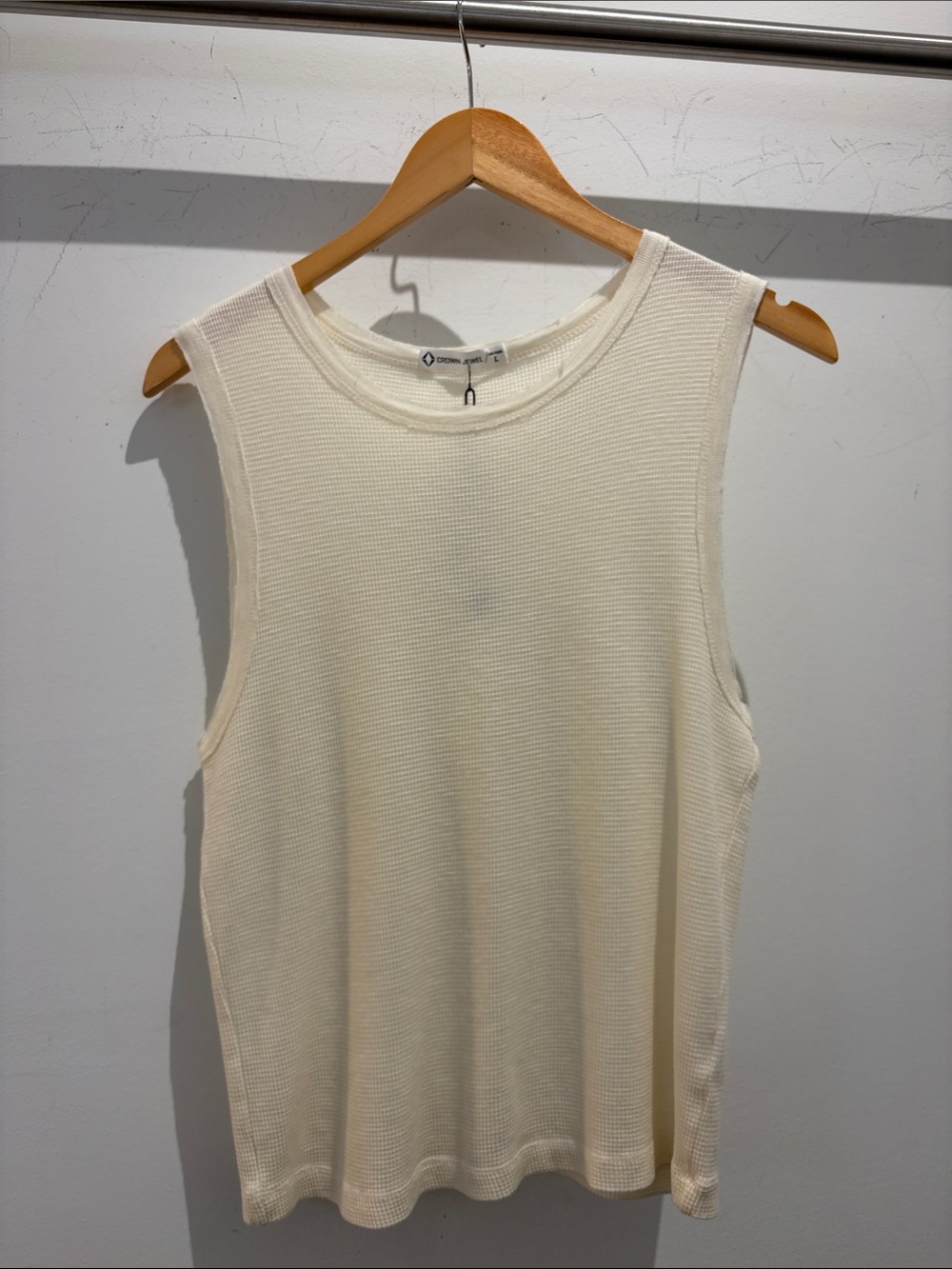 Crown Jewel Women’s Crop Thermal Tank - Pearl